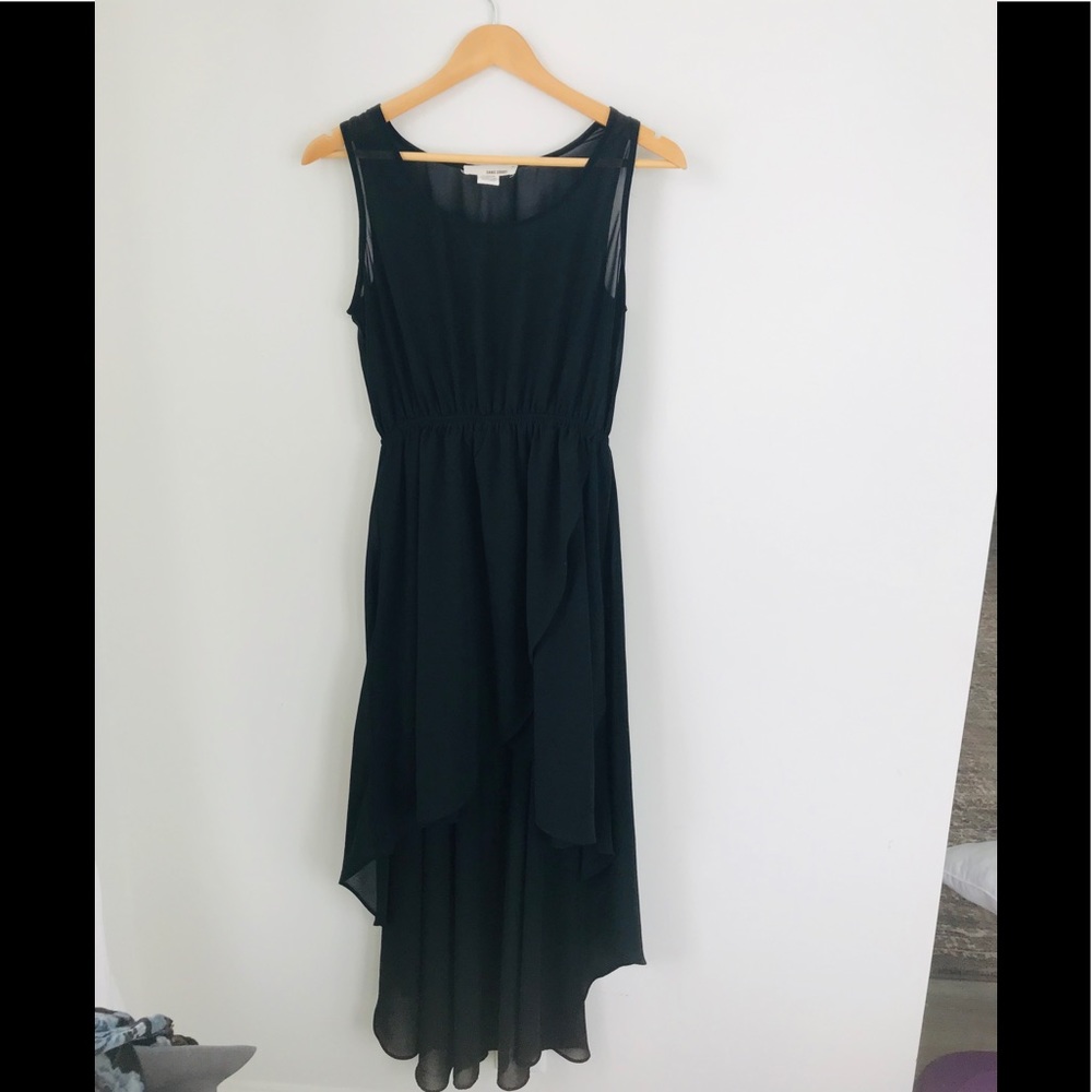 Black Sheet Hi-Low Dress